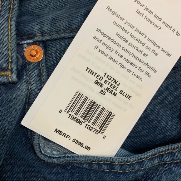 RE/DONE Levi’s Button Fly Tinted Steel Blue 90’s Jeans New With Tags - Picture 10 of 16